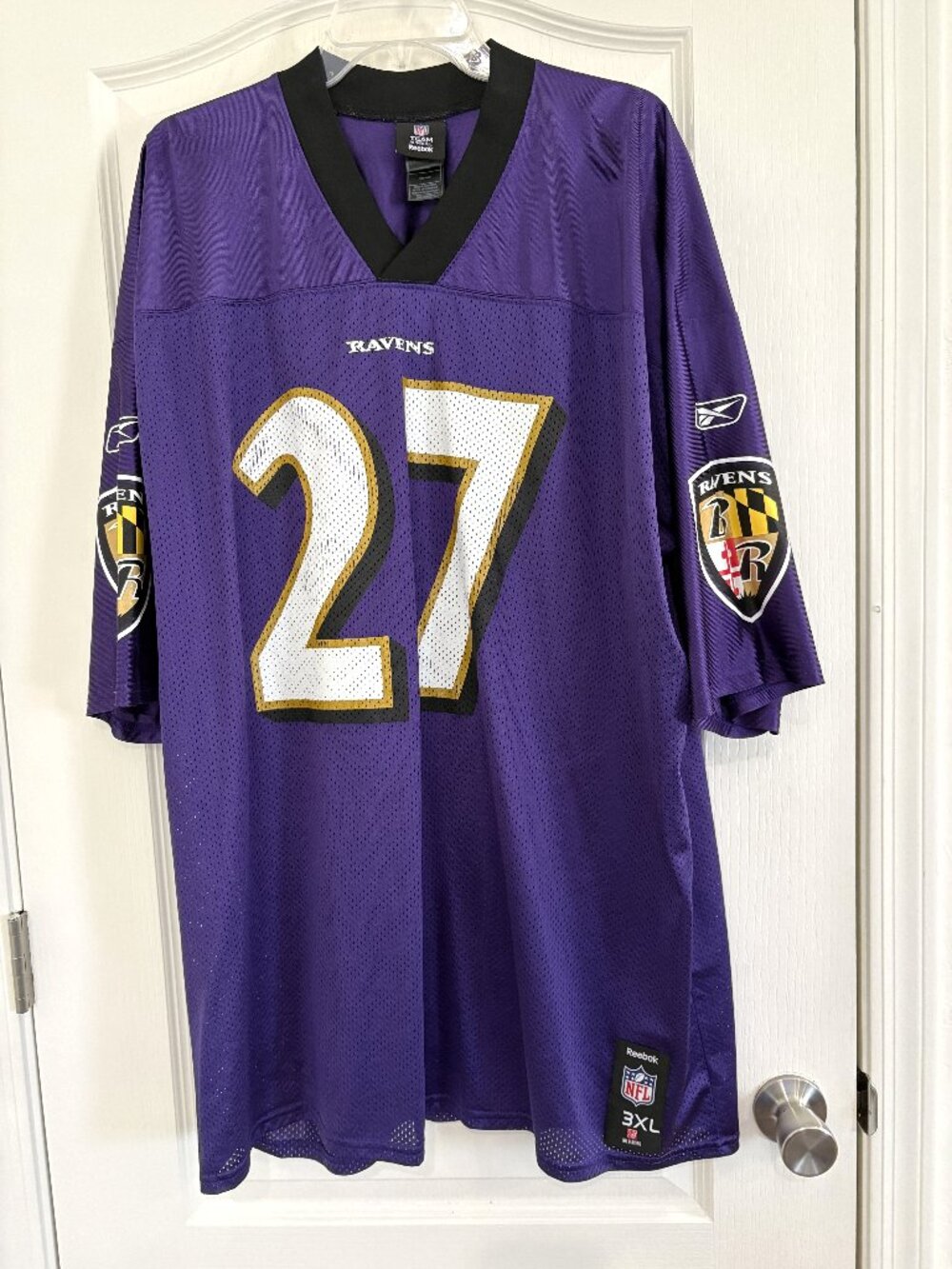 Baltimore Ravens Reebok Game Jersey #27 Ray Rice NFL Purple Size 3XL Worn Once